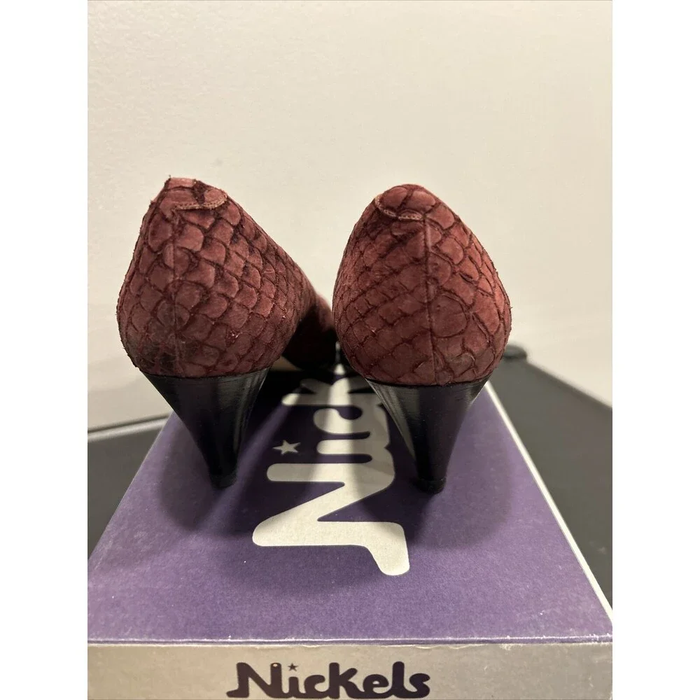 VINTAGE NICKELS LEATHER PUMP Heel MADE IN ITALY Size 8.5 AA With Box